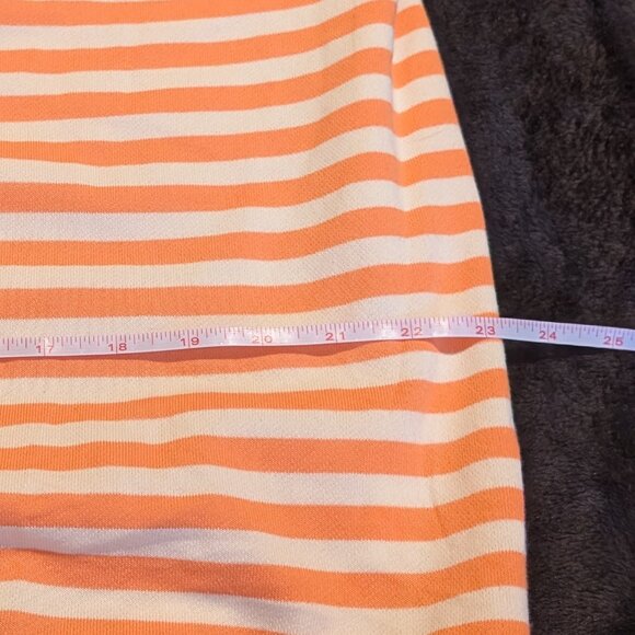 Green White and Orange Striped Sweater L - Picture 6 of 7